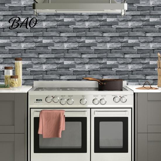 Waterproof Kitchen Backsplash Tiles 6Pcs Vintage Faux Stone Self?Adhesive Wall Tiles, Oil?Proof Moisture-proof Stickers for Bathroom Sticker, Peel