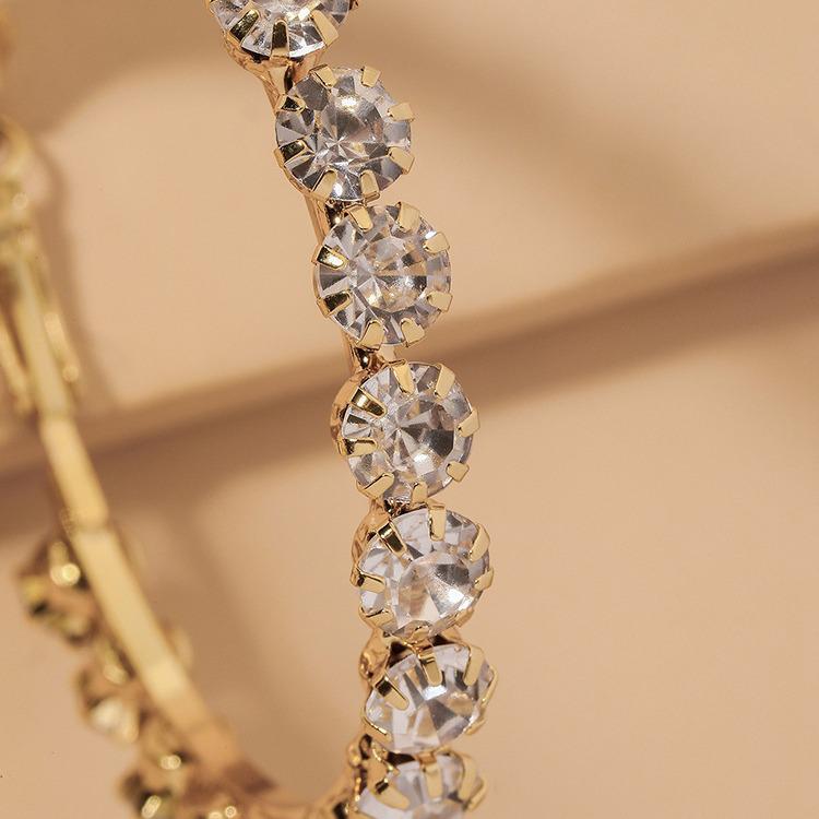 Stylish Rhinestone Hoop Earrings: Large Geometric Design for Women