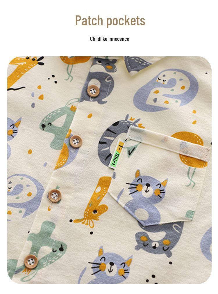 Boys' Stylish Korean Stripe Shirt for Spring and Autumn 2026: Handsome Outdoor-Friendly Design