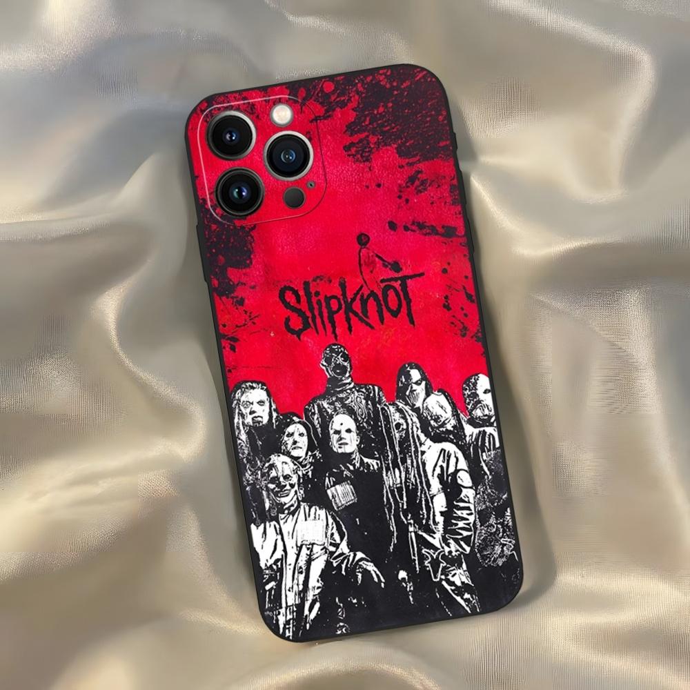 S-Slipknot Popular Band Phone Case for Iphone 16 15 14 13 12 11 Pro Max Xr X Xs Mini 8 Plus SE 2022 Black Soft Silicone Cover
