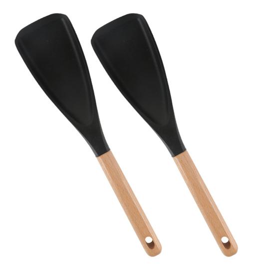 Silicone Spatula with Wood Handle Heat Resistant Multifunction Spatula Non Stick Kitchen Utensil for Cooking Mixing Baking