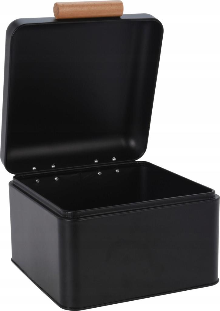 Black metal bread bin 40x20 cm