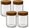Glass Sealed Jars Kitchen Grains Jars Bamboo Wooden Lids Oatmeal Cups Snacks Yoghurt Cups Dried Fruit Storage Jars