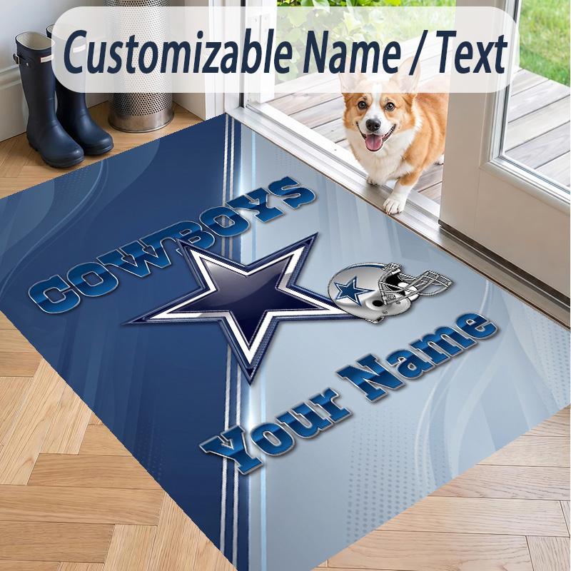 Custom Text Printed Rug Dallas Cowboys Non Slip Floor Carpet For Home Room Decor