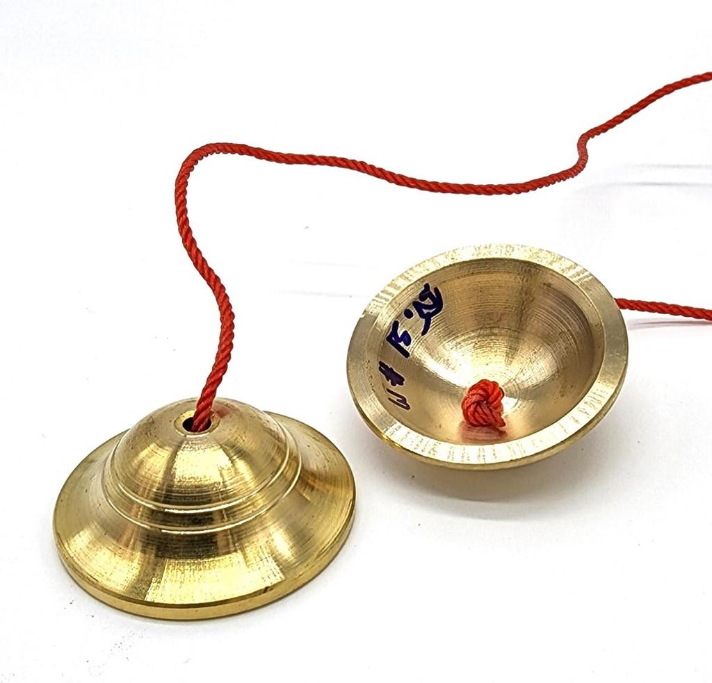 Thai Ching Small Brass Standard Gold Cymbal, Cymbal, Size, 5.5cm Diameter,