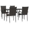 VidaXL Ensemble à manger de jardin 5 pcs Marron Résine tressée, ensemble de salle à manger d'extérieur, table et chaise de 3156672