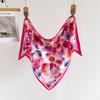 Korean Version of Plant Simulation Silk Printing Waist Triangle Scarf Sunscreen Shawl Scarf Women's Silk Scarf Scarf Headscarf Scarf