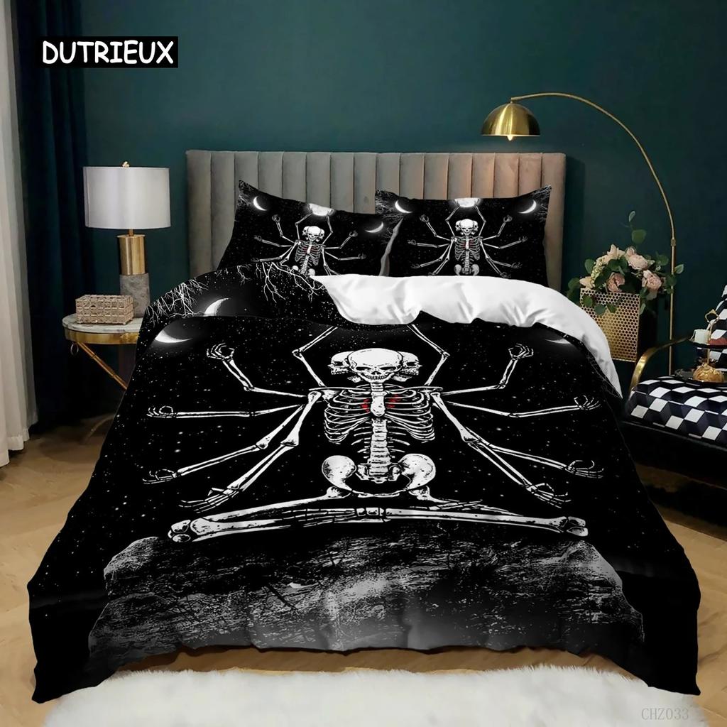 Skull Deadpool Duvet Cover Set 240X220 200X200 Bedding Set Twin Queen King Double Bed Linens Quilt Cover Bedclothes Big Hand