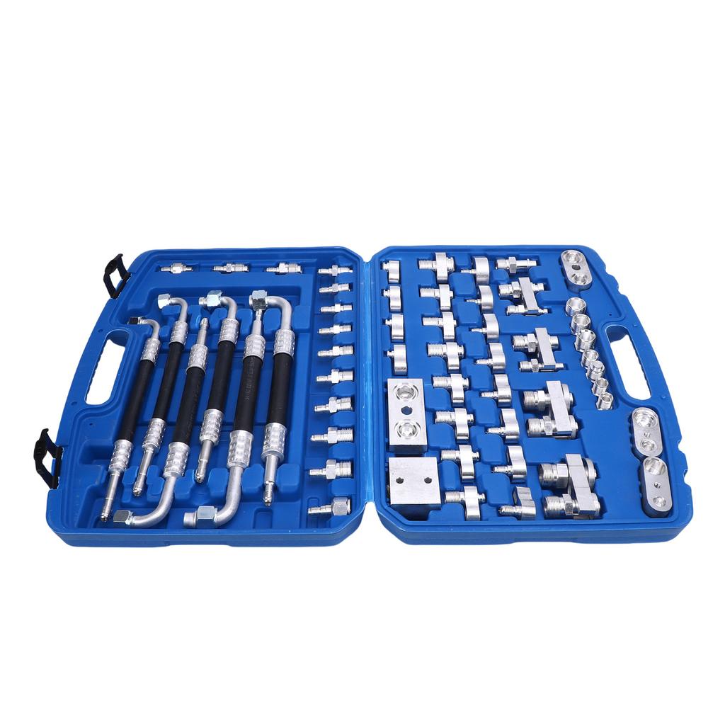 56pcs Automotive Air Conditioning Leak Test Kit Brass Air Conditioner Leak Detection Tool Repair Kit for Car Truck Auto