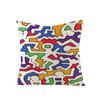 Linen Pillowcase Cartoon Hand-painted Love Cushion Cover 45x45cm Home Sofa Decoration