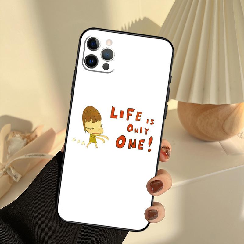 Japan Yoshimoto Nara Cartoon Girl Case For iPhone 11 12 13 14 15 16 Pro Max Cover For iPhone 13 12 Mini XR X XS Plus