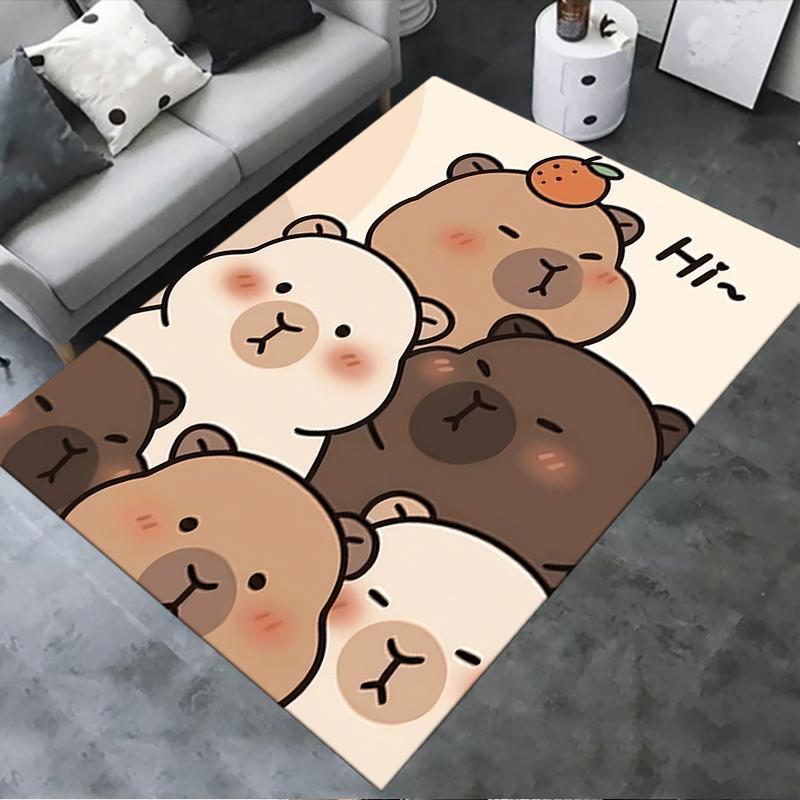 2026 NEW Capybara Carpet Rug for Living Room Bedroom Home Sofa Decoration,Kids Play Non-slip Floor Mat