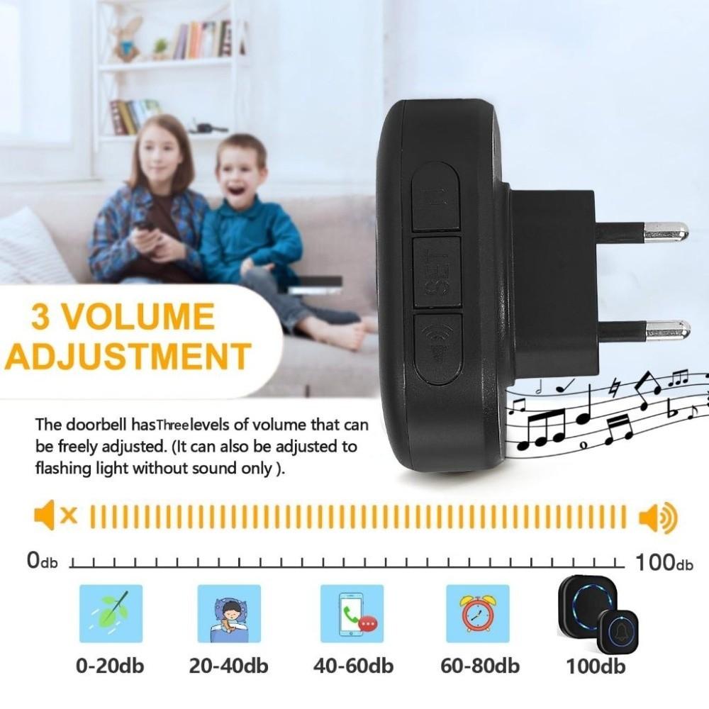 Wasserdichte Smarte Türklingel 4 Lautstärkestufen Elektronische Türklingel Drahtlose Türklingel Sicherheit