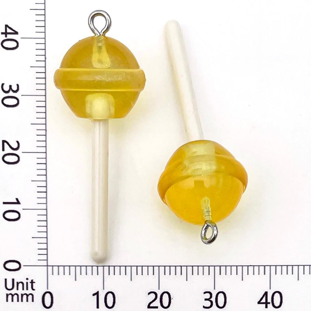 10-Color Transparent Resin Glitter Lollipop Charms for DIY Jewelry Making