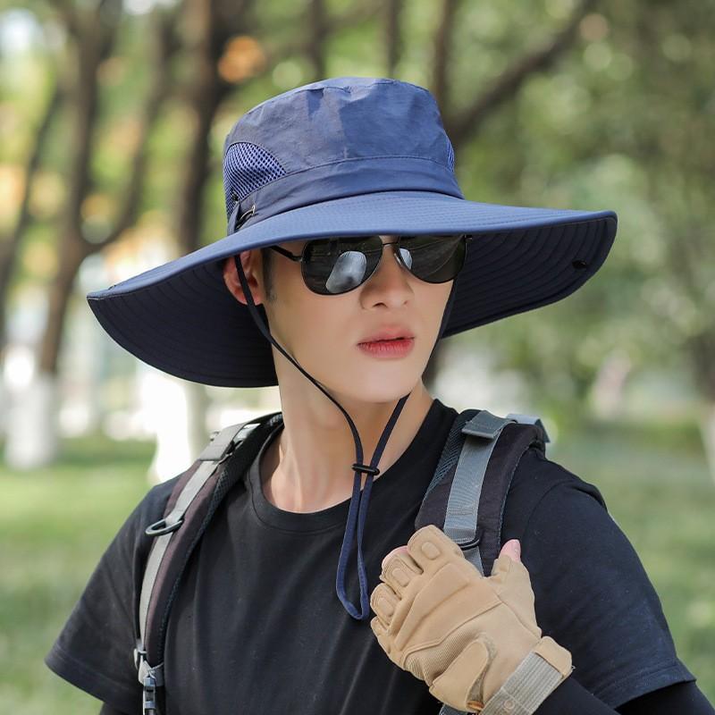 Outdoor fishing sun hat men mountaineering shade shawl bucket hat summer sun hat mask big brim men