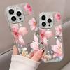 Elegant Pink Lily Flower Pattern Mirror Soft Phone Case For iPhone 17 16 15 14 13 12 11 Pro Max Air X XR XS 7 8 Plus Back Cover
