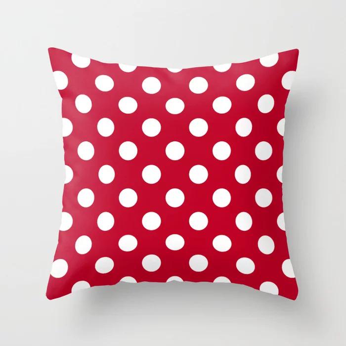 New Red Plaid Printed Pillowcase Home Fabric Sofa Pillow Cushion Cover