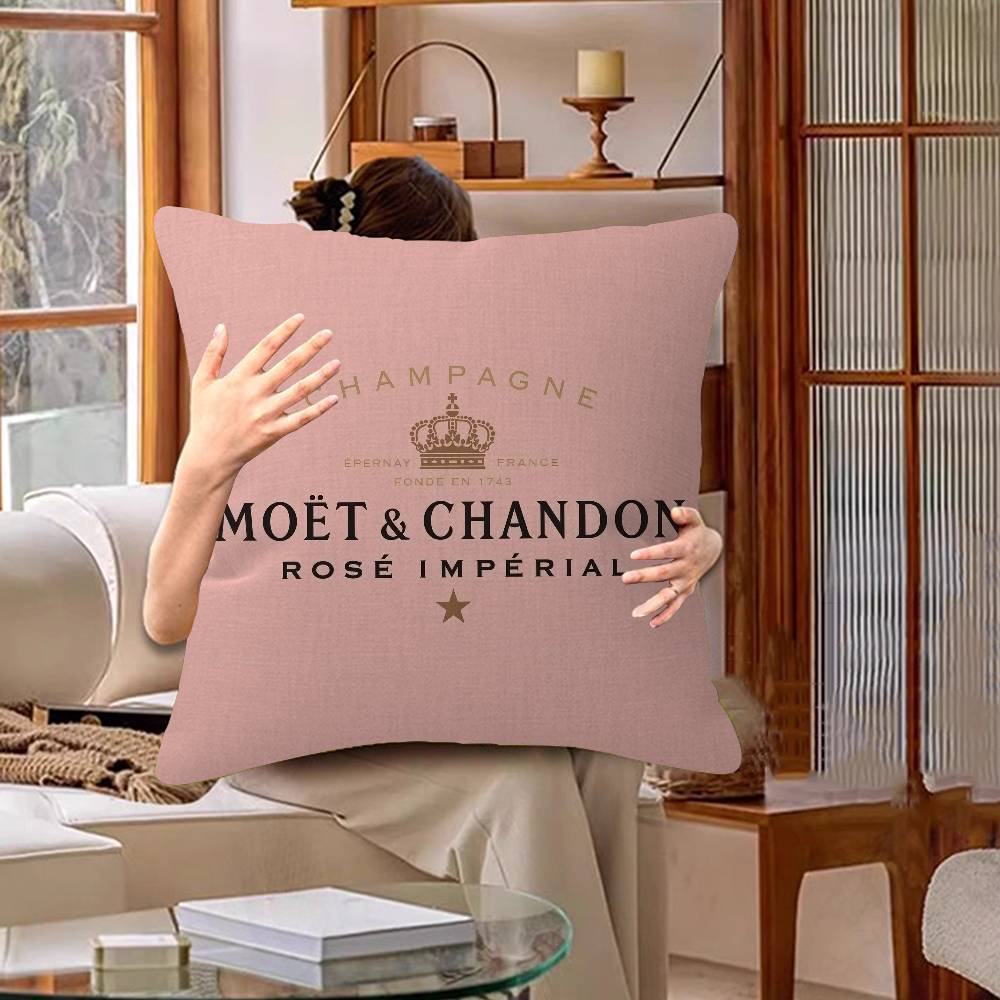 Marke M-Moet C-Chandon Luxus Kissenbezug Cartoon Geschenk Kissenbezug Schlafzimmer Zuhause Sofa Stuhl Sitz Dekor Kissenbezug