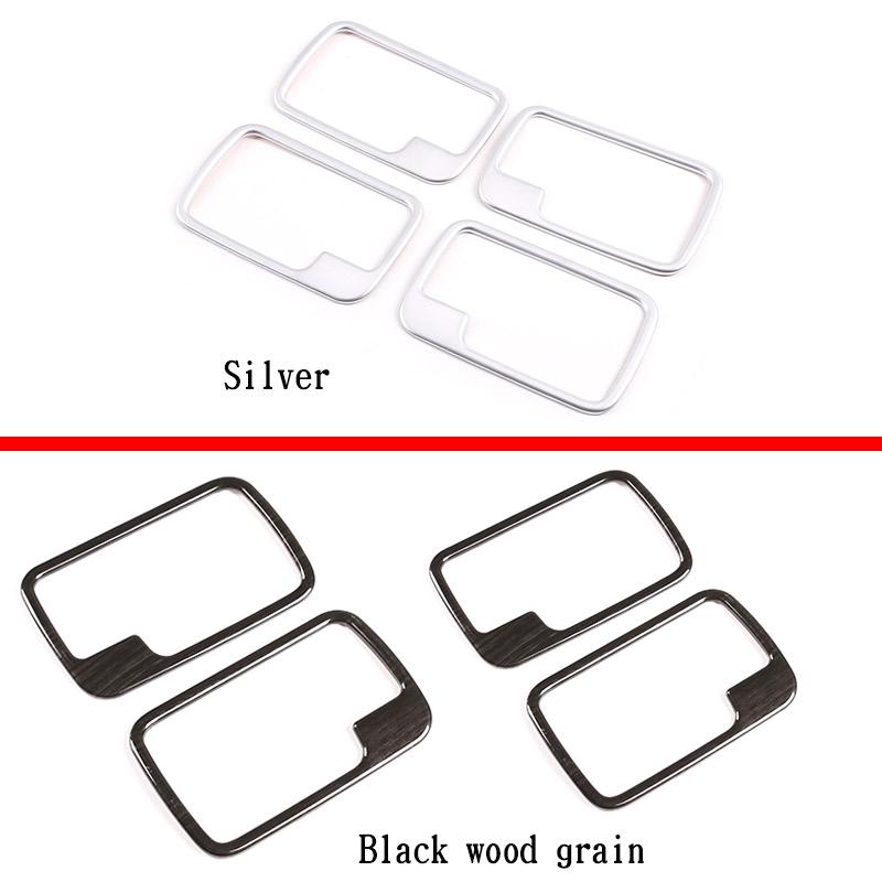 Per Land Rover Discovery 3 04-09 ABS cromato/Grana legno nero Auto Interno Maniglia Porta Ciotola Copertura Rivestimento Adesivo Auto