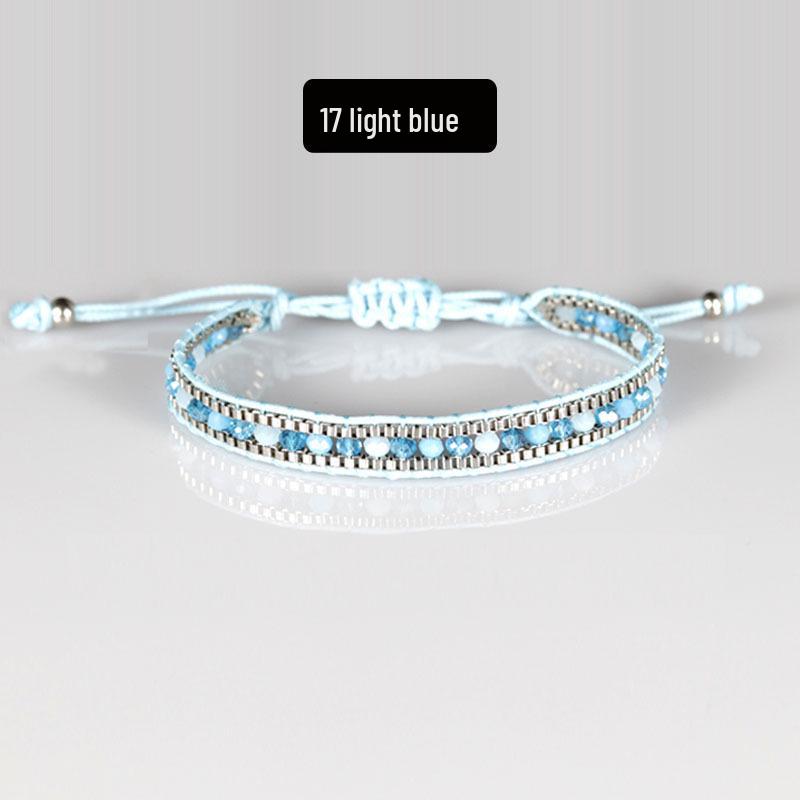 Bohemian Handmade Woven Crystal Beaded Friendship Bracelet for Women