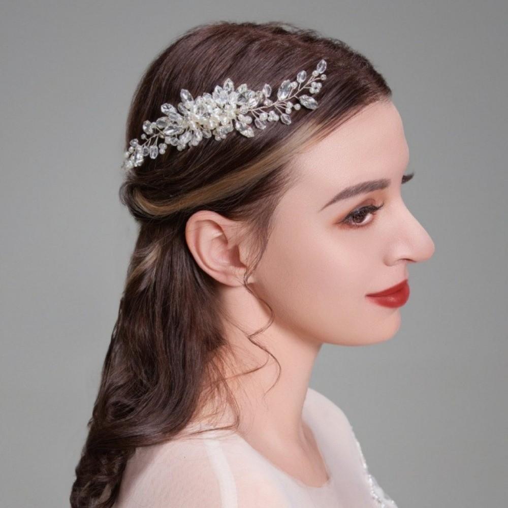Zinc Zinc Alloy Bridal Headpiece Flower Toothed Insert Comb Gift Pearl Hair Combs  Bridesmaid
