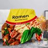 Beef Ramen Noodles Is Life Printed Throw Blanket Soft Cozy Picnic Blanket for Home Travel Birthday Gift