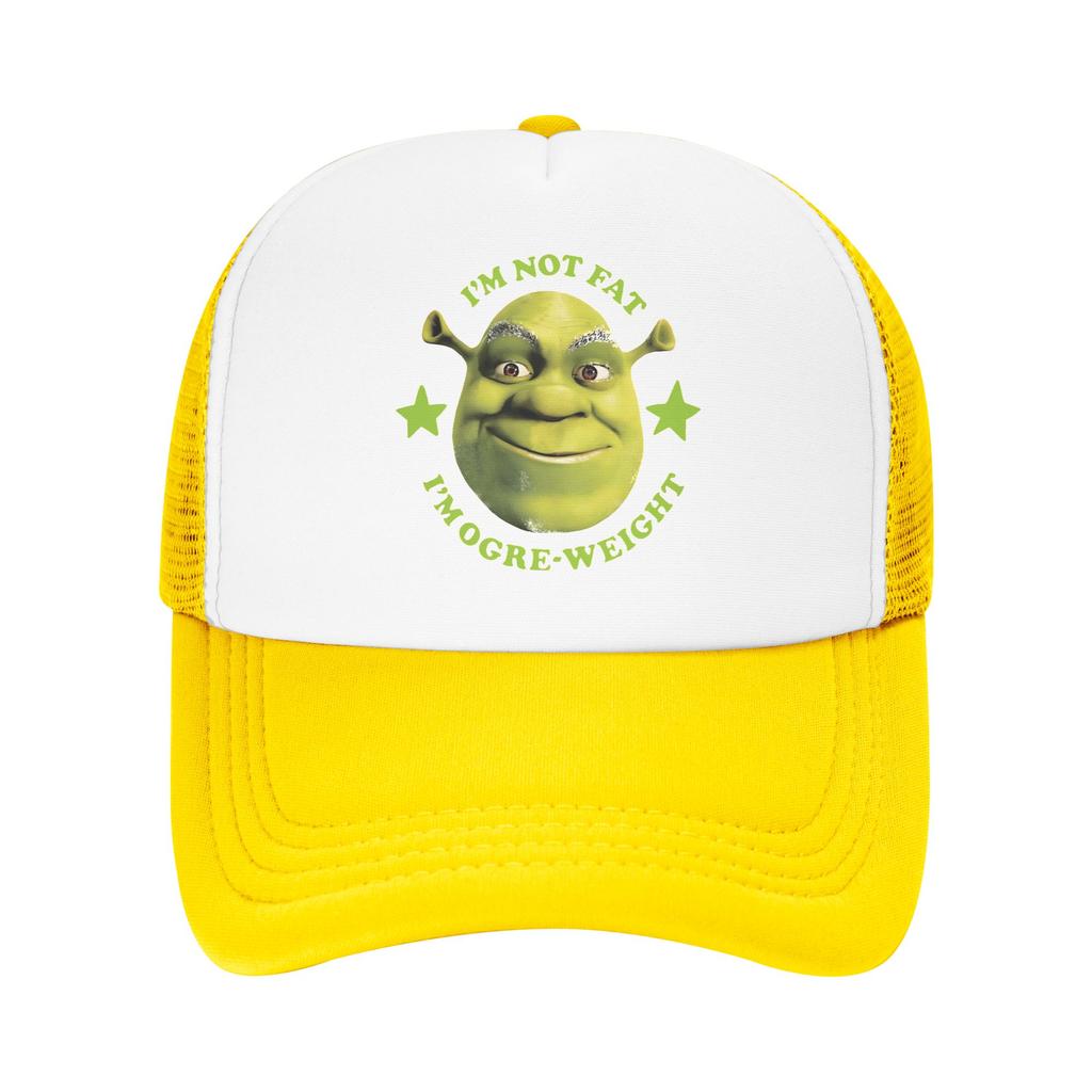 Funny Green Meme Swamped Shrekes Vintage Cartoon Mesh Sun Cap Outfit for Men Women Adjustable Baseball Cap Mesh-Back Summer