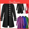 Renaissance Men Medieval Steampunk Jacket Gothic Retro Uniform Coat Windbreaker