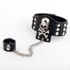 Genuine leather skull trendy accessories punk bracelet jewelry bracelet ring