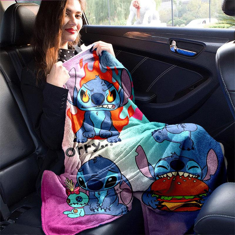 1pc Stitch Printing Blanket - Soft, All-Season Throw for Living Room, Beroom,Personalize Gift with Aorable Cartoon Esign