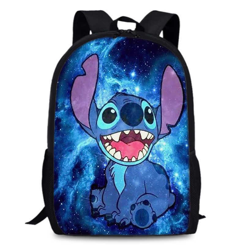 Süßer Stitch Cartoon Rucksack für Kinder mit großem Fassungsvermögen und Oxford-Gewebe