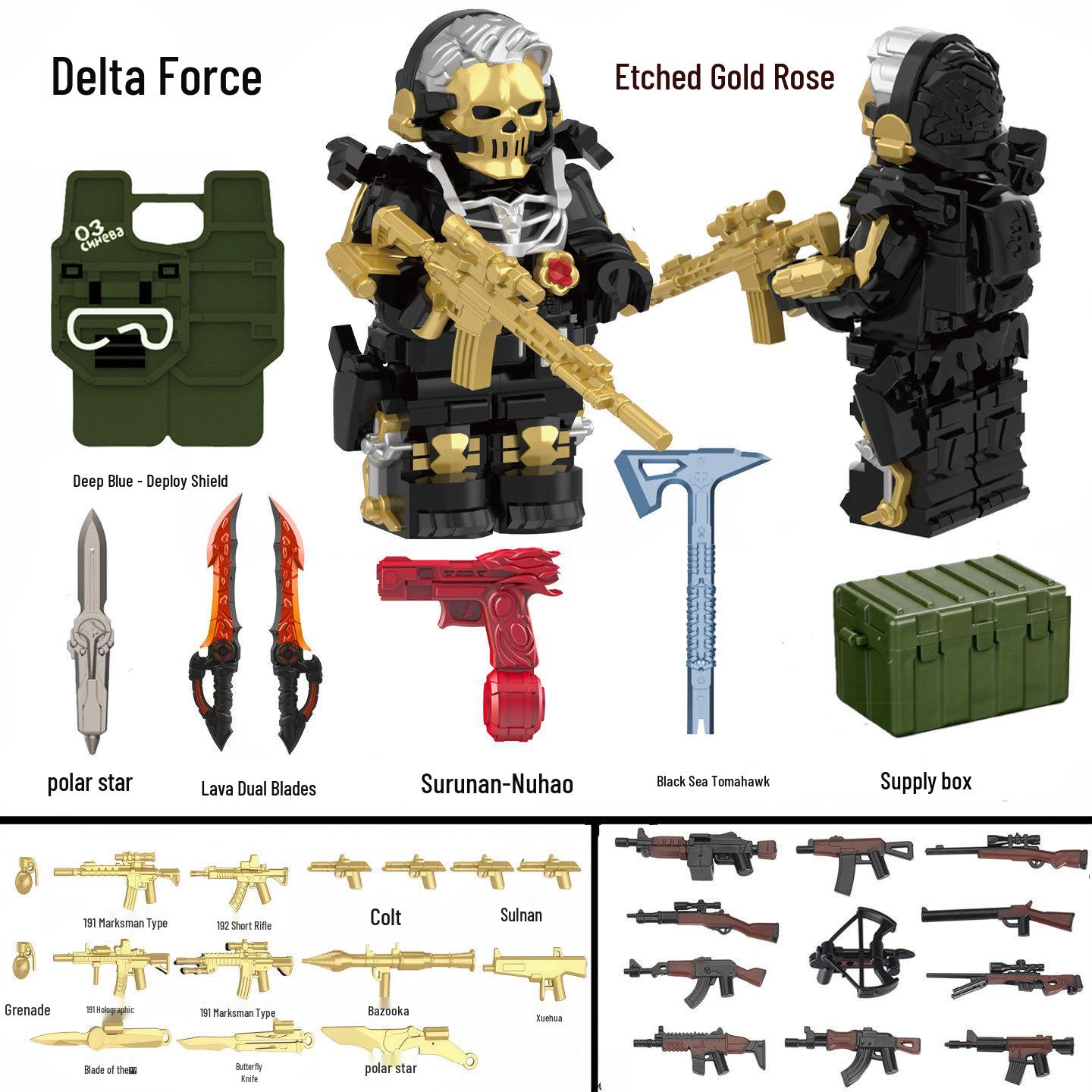 Фигурки из конструктора Delta Action Red Wolf Saiyide - Серия  Крепость Линсяо