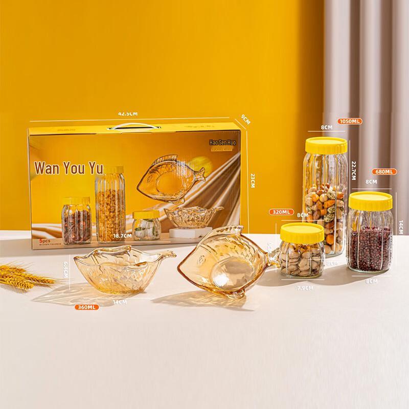 

HOSENHO Glass Kitchen Storage & Serveware Set