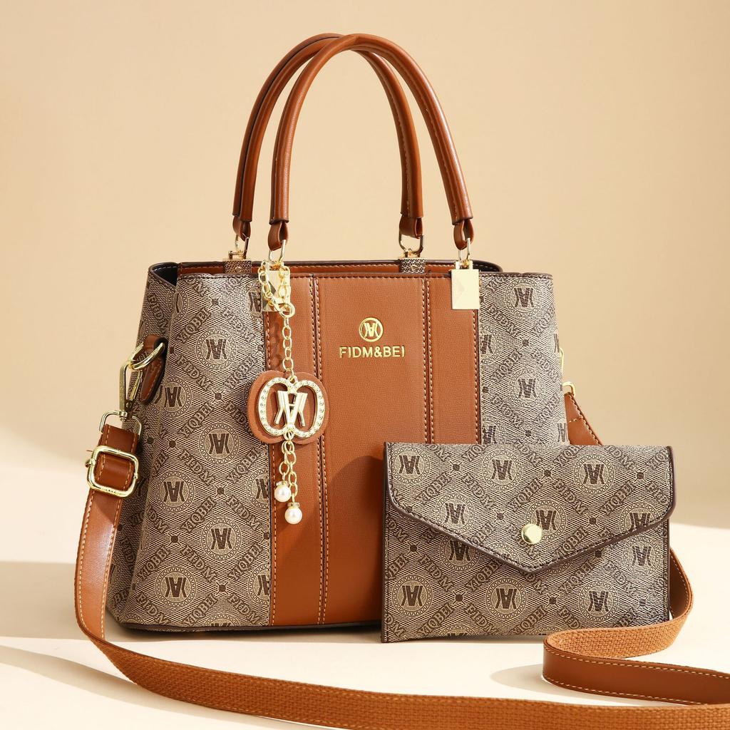 Pu bag 2025 new fashionable large-capacity tote bag polyester handbag shoulder messenger bag women's bag women's bag