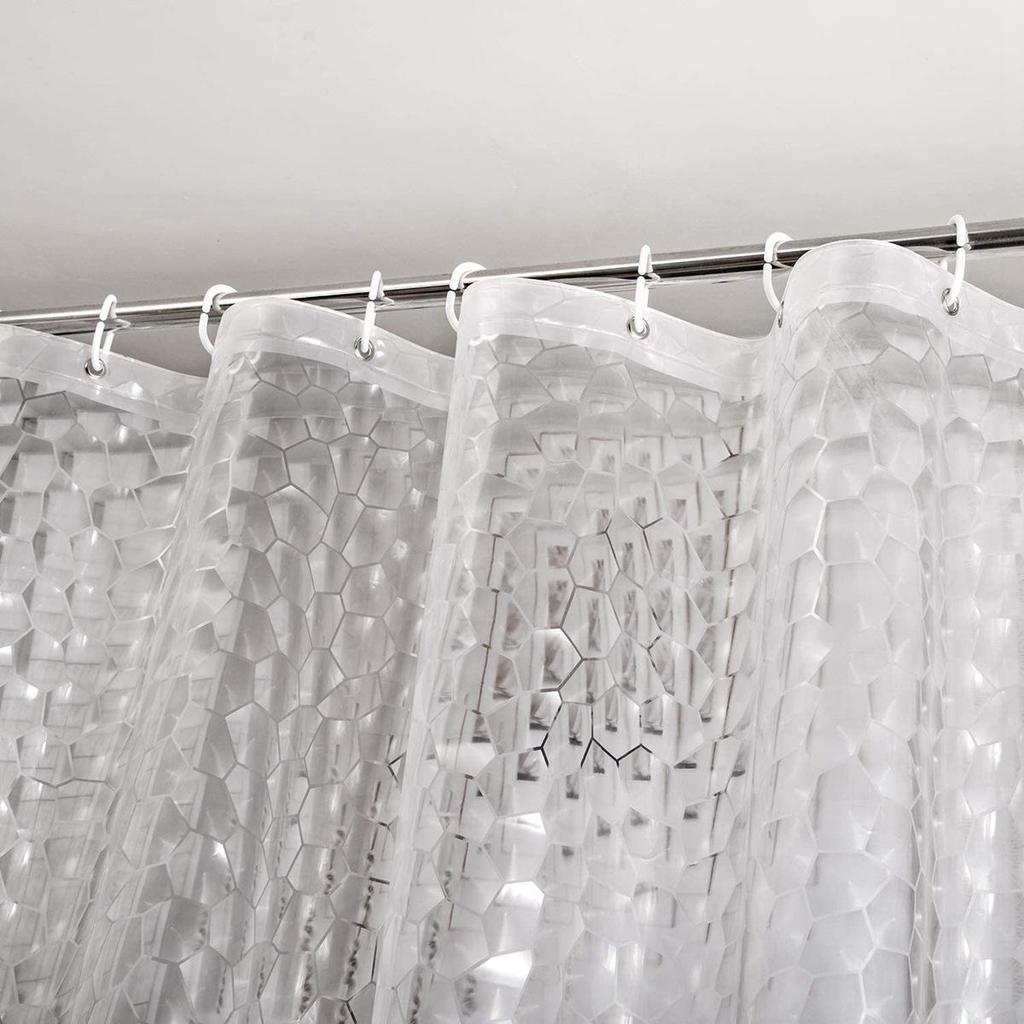 EVA Waterproof Thickened Transparent Shower Curtain - Moisture-Proof, No-Punch Installation