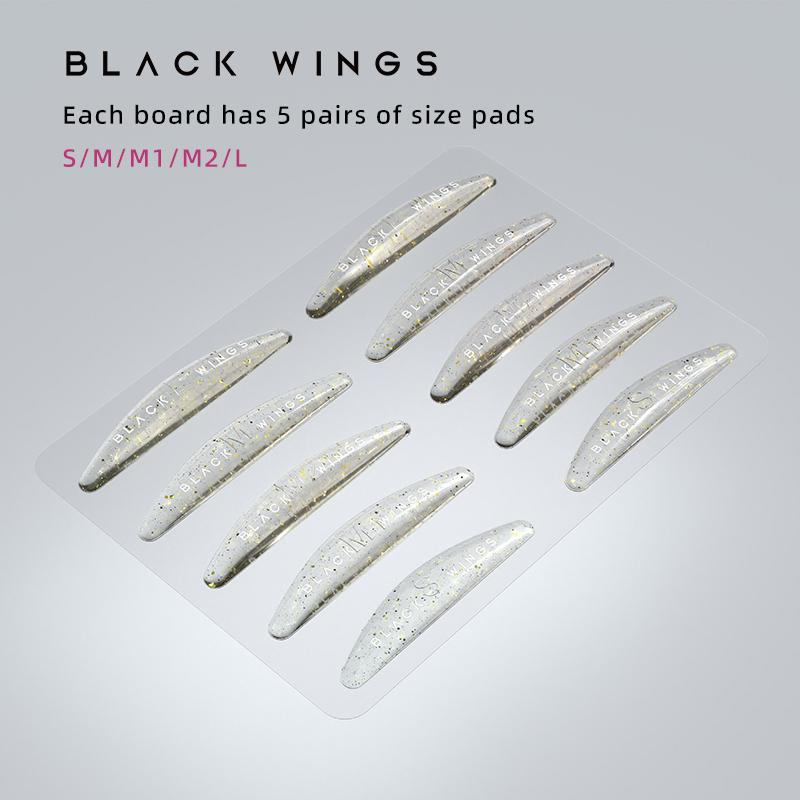 BLACKWINGS 5 Paar goldene Pailletten Wimperndauerwelle Silikonpads Wimperndauerwelle Pad Silikon klebrig