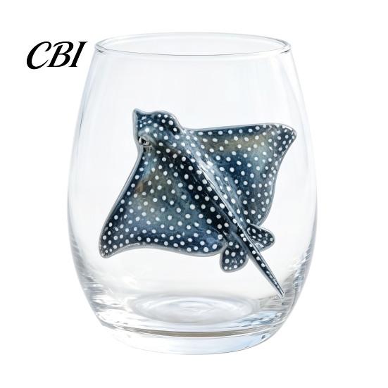 Elegant Celebration Glass Gift Marine Animal Theme Clear Tumbler, Handcrafted Painted Glassware, Handmade Borosilicate Glassware Creative Unique