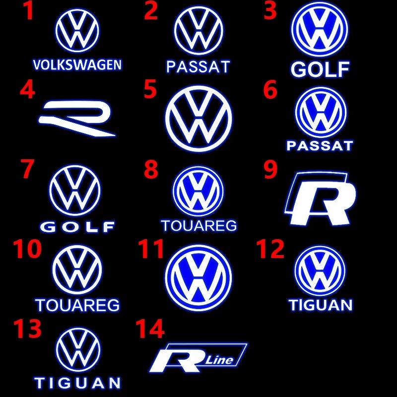 2 For VW Touareg GTI MK6 Golf 5 6 7 Passat B6 B7 B8 B9 Jetta MK7 R LED Car Door Projector Welcome Ghost Shadow Light Accessories Zw4