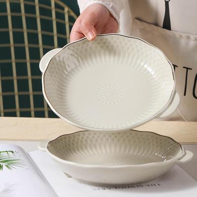 Głęboki talerz obiadowy ceramiczny Jingdezhen w stylu nordyckim (9-calowy, 2-pak)