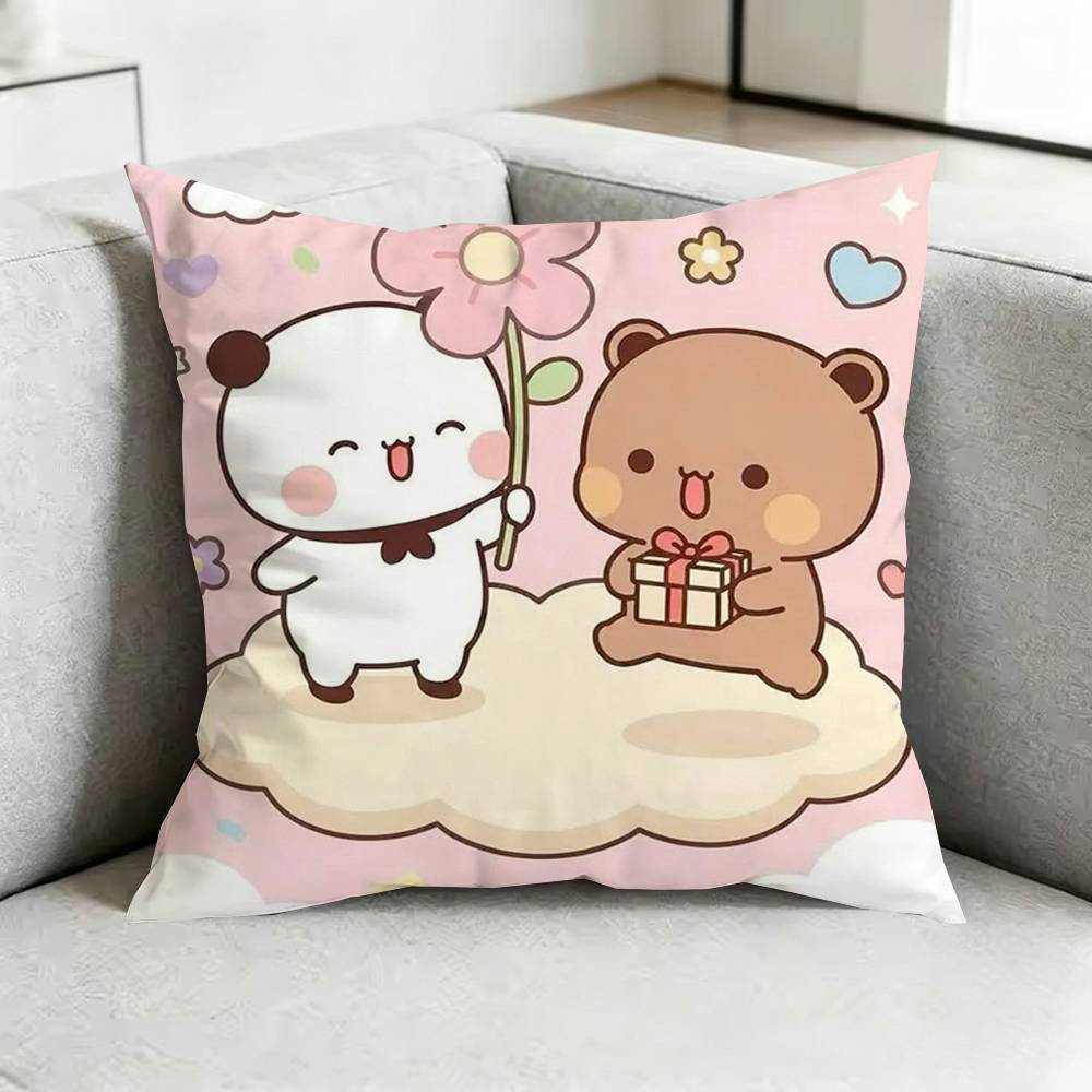 Bubu DDudu CCute Pillow Case Square DoubleSided Sofa Cushion Cover Bedroom Bedside Pillow Gift