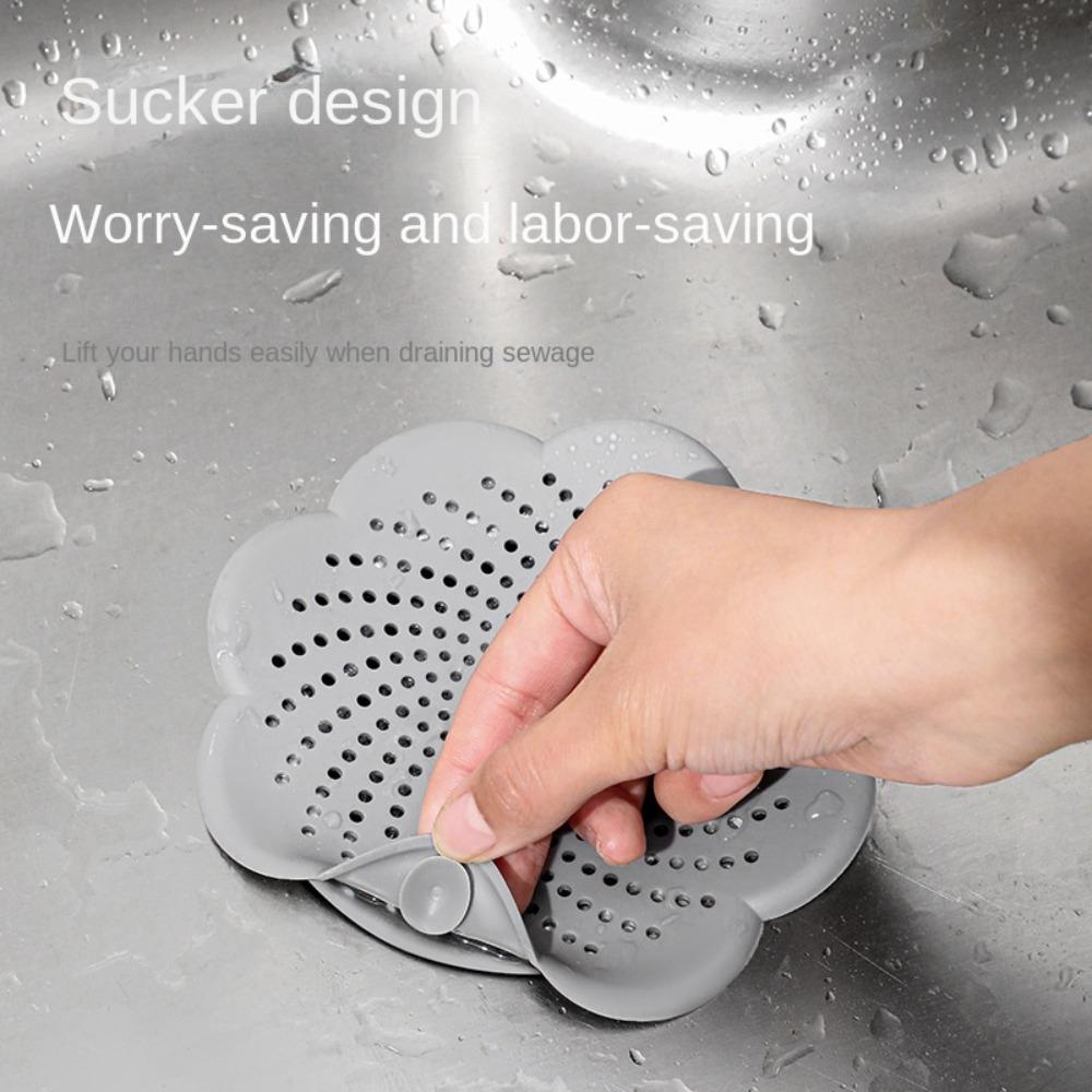 TPR Flower Shape Floor  Drain Mat Anti Blocking Sewer Deodorant Cover Floor  Drain Cover  Kitchen