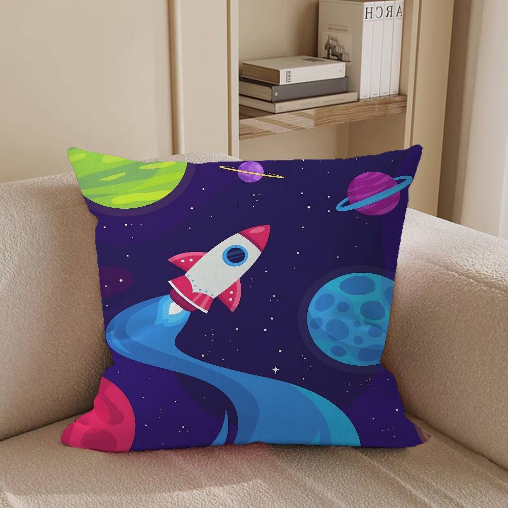 Weltraum Sternenhimmel Cartoon Dekorativ Raumästhetik Kissenbezug Heimdeko Schlafzimmer Sofa Bett Couch Kissenbezug 45x45