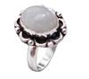 Moonstone Natural Gemstone Antique Silver Plated Ring US Size-7.25 R 671