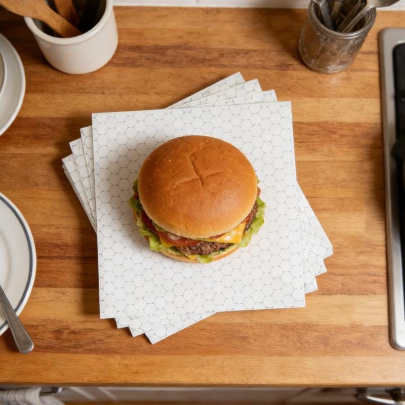 Pack Of 50/100 Aluminum Foil Burger Papers Double Layer Design Food Wrap Sheets For Heat Retention And Food Freshness