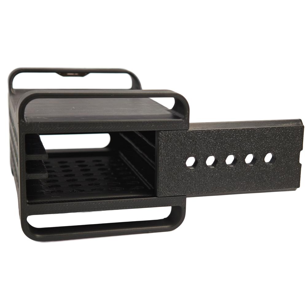 for Samsung T7 SSD Holder 3D-Printed, Matte Black – Secure Storage Case with Slide-Out Cover, Cooling Vents & Type-C Cable Slot