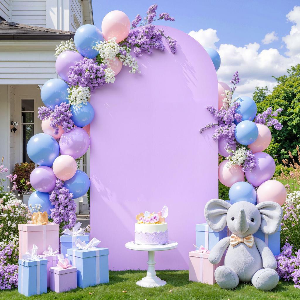 White Double-Sided Half-Round Cross Wedding Arch Kit for Party Decorations