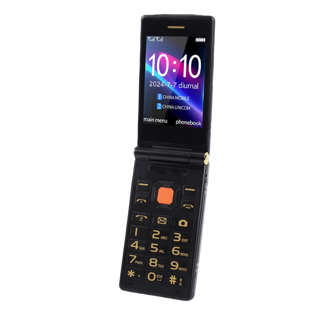 4G LTE Unlocked Flip Phone 2.8 Inch 2.4 Inch Dual Screen Flip Phone for Seniors Supports Bluetooth SOS MP3 Calls Text