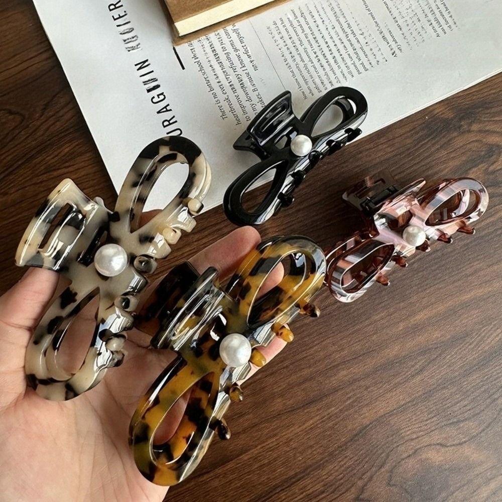 Hair Ornament Women Hair Claws Pearl Lady Shark Clip Ponytail Hair Clips  for Girls Headwear