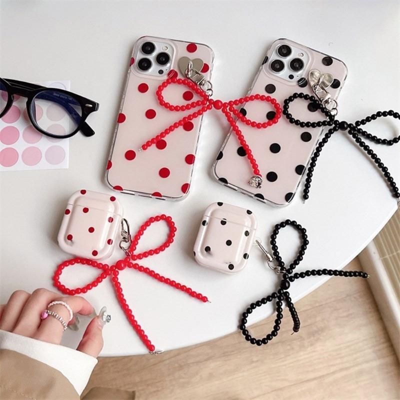 Resin Bowknot Pendant Clip Fashionable Accessory Enhancing Device Beads Keychain Suitable for Phone Cameras Headphone