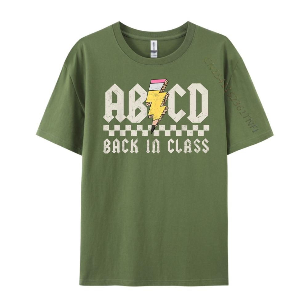 Teachers Rock Abcd Back In Class Back To School Red And Black Graphic T Shirt Mens Designer Clothes Christmas